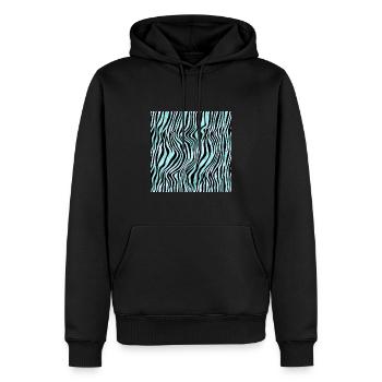 Motif Wildcat turquoise - Sweat à capuche Premium bio Homme - noir - Devant - Nico (187cm)