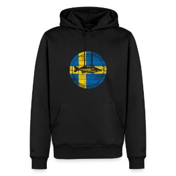 Zander Schweden Retro Vintage - Männer Premium Bio Hoodie - Schwarz - Vorne - Nico (187cm)