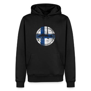 Pêche à la perche Finlande - Sweat à capuche Premium bio Homme - noir - Devant - Nico (187cm)