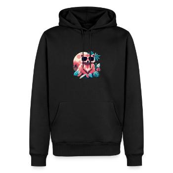 The rocking Raccoon - Männer Premium Bio Hoodie - Schwarz - Vorne - Nico (187cm)