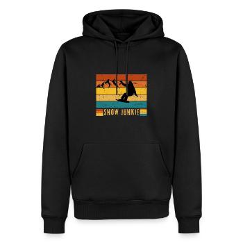 Vintage Snowboard Snow Junkie - Sweat à capuche Premium bio Homme - noir - Devant - Nico (187cm)