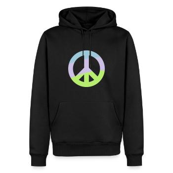 Peace - Männer Premium Bio Hoodie - Schwarz - Vorne - Nico (187cm)