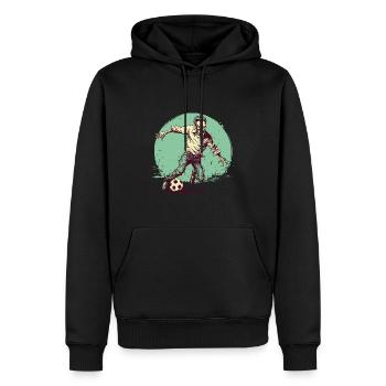 Joueur de football zombie - Sweat à capuche Premium bio Homme - noir - Devant - Nico (187cm)