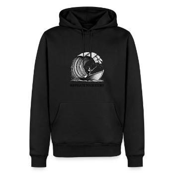 Naviguez dans votre histoire - Sweat à capuche Premium bio Homme - noir - Devant - Nico (187cm)