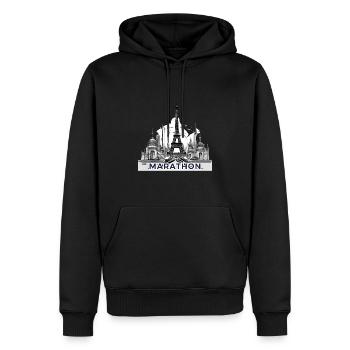 Parisienne Marathon Course - Men’s Premium Organic Hoodie - black - Front - Nico (187cm)