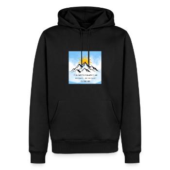 It is not the mountain we conquer - we conquer our - Männer Premium Bio Hoodie - Schwarz - Vorne - Nico (187cm)