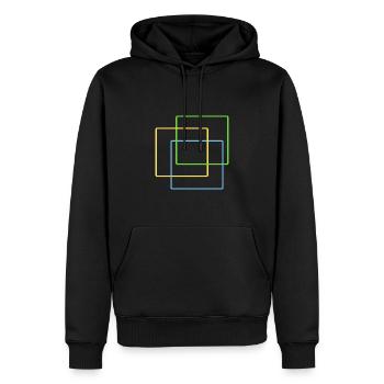 Rechtecke - Männer Premium Bio Hoodie - Schwarz - Vorne - Nico (187cm)