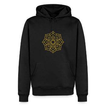 Elegant Mandala Flower - Men’s Premium Organic Hoodie - black - Front - Nico (187cm)