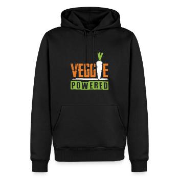 Dicton végétarien végétalien - Sweat à capuche Premium bio Homme - noir - Devant - Nico (187cm)