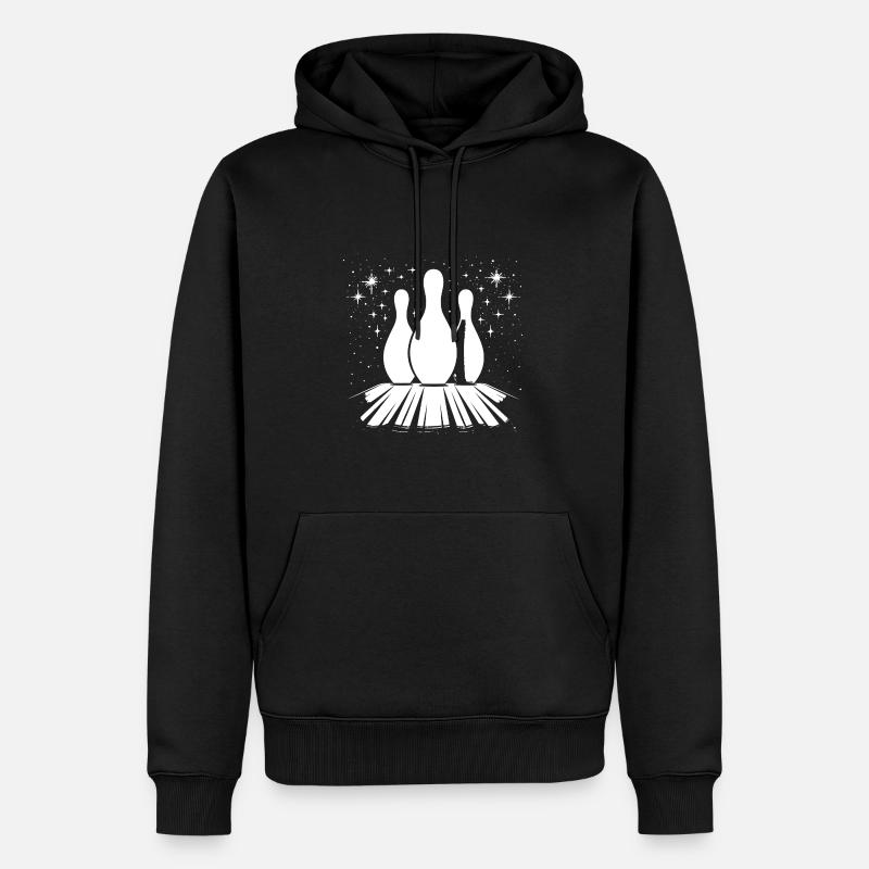 Bowling Pins - Männer Premium Bio Hoodie - Schwarz