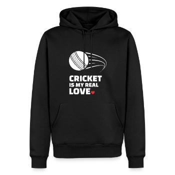Ich Liebe Cricket Für Alle Cricketspieler - Männer Premium Bio Hoodie - Schwarz - Vorne - Nico (187cm)