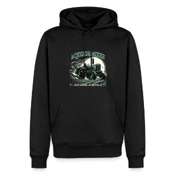 Traktor lustiger Spruch für den studierten Bauer - Männer Premium Bio Hoodie - Schwarz - Vorne - Nico (187cm)