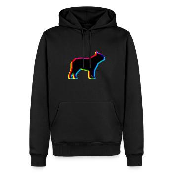 CMYK Französische Bulldogge - Männer Premium Bio Hoodie - Schwarz - Vorne - Nico (187cm)