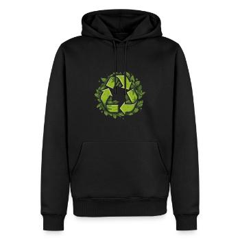 Recyclage - Sweat à capuche Premium bio Homme - noir - Devant - Nico (187cm)