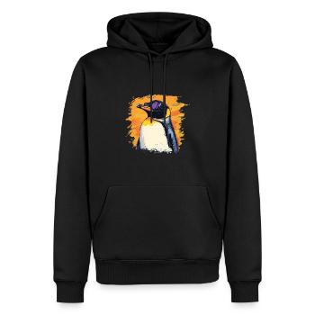 Pinguin cool Sonnenbrille Tiere Tier - Männer Premium Bio Hoodie - Schwarz - Vorne - Nico (187cm)