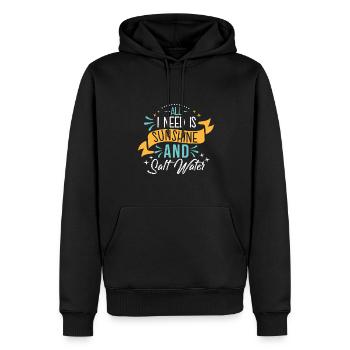all i need is sunshine and saltwater - Männer Premium Bio Hoodie - Schwarz - Vorne - Nico (187cm)