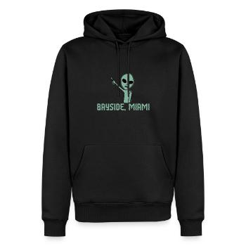 Bayside Miami Shadow Alien - Männer Premium Bio Hoodie - Schwarz - Vorne - Nico (187cm)