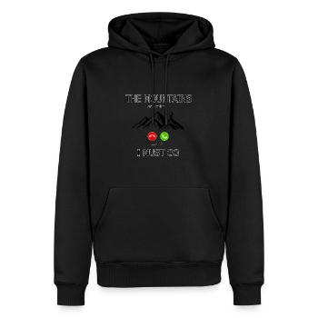 The Mountains are calling and I must go Wandern - Männer Premium Bio Hoodie - Schwarz - Vorne - Nico (187cm)