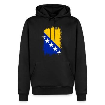 Bosnie - Sweat à capuche Premium bio Homme - noir - Devant - Nico (187cm)