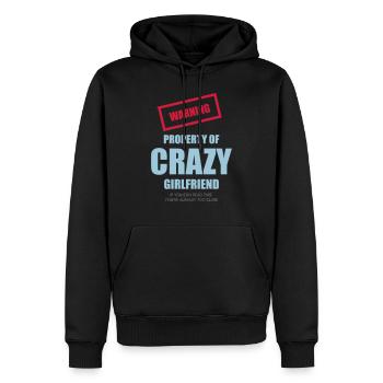 Crazy girlfriend humour Cadeau de dictons drôles - Sweat à capuche Premium bio Homme - noir - Devant - Nico (187cm)