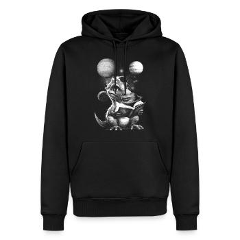Lecture Dragon Astronomie Drôles d’animaux Art graphique - Sweat à capuche Premium bio Homme - noir - Devant - Nico (187cm)