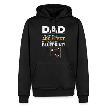 Architekt Papas Blaupause Lachen Vatertag - Männer Premium Bio Hoodie - Schwarz - Vorne - Nico (187cm)
