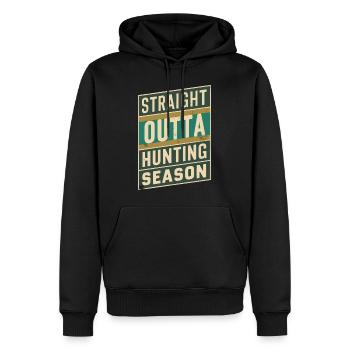 Straight Outta Saison de chasse Chasse amusante - Sweat à capuche Premium bio Homme - noir - Devant - Nico (187cm)