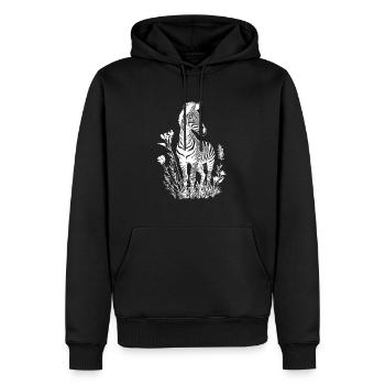 Zebra Blumen Floral - Men’s Premium Organic Hoodie - black - Front - Nico (187cm)