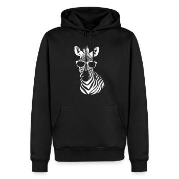 Cool Zebra Sonnenbrille Sommer Strand - Männer Premium Bio Hoodie - Schwarz - Vorne - Nico (187cm)