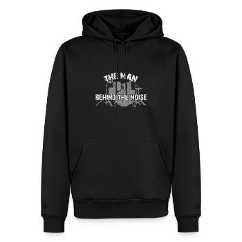 Der Mann am Schlagzeug - Drummer - Männer Premium Bio Hoodie - Schwarz - Vorne - Nico (187cm)