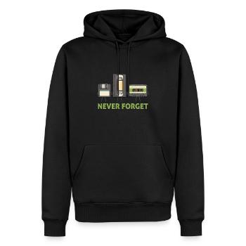 Never Forget Floppy Disk Video Tape Cassette - Men’s Premium Organic Hoodie - black - Front - Nico (187cm)