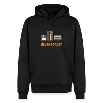 Disketten-Videokassette nie vergessen - Männer Premium Bio Hoodie - Schwarz - Vorne - Nico (187cm)