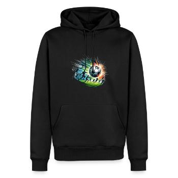 Football Football Sports d’équipe - Sweat à capuche Premium bio Homme - noir - Devant - Nico (187cm)
