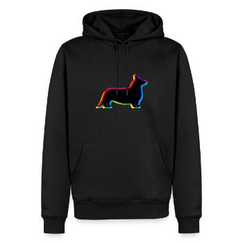 CMJN Welsh Corgi Cardigan - Sweat à capuche Premium bio Homme - noir - Devant - Nico (187cm)