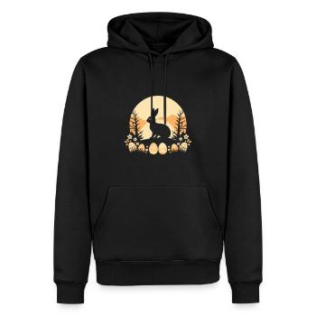 Lapin de Pâques - Sweat à capuche Premium bio Homme - noir - Devant - Nico (187cm)