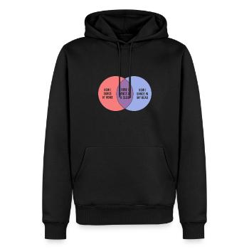 Diagramme de Venn Dancing Funny pour les danseurs - Sweat à capuche Premium bio Homme - noir - Devant - Nico (187cm)