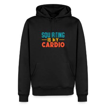 I Heart Squirters Adulte Blague J’Aime Éjaculer - Sweat à capuche Premium bio Homme - noir - Devant - Nico (187cm)