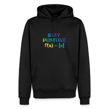 Restez positif - Sweat à capuche Premium bio Homme - noir - Devant - Nico (187cm)