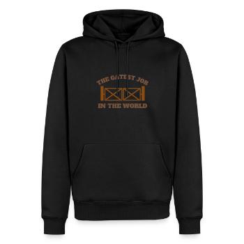 Ouvre-porte professionnel Gatest Job Cow Farming - Sweat à capuche Premium bio Homme - noir - Devant - Nico (187cm)