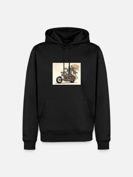 Skelettknochen Biker-Motor-Drehmoment-Paar - Männer Premium Bio Hoodie - Schwarz