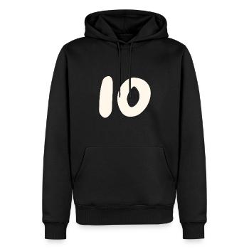 10 - Männer Premium Bio Hoodie - Schwarz - Vorne - Nico (187cm)