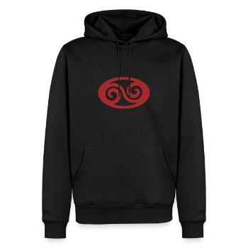 Welle Tribal - Männer Premium Bio Hoodie - Schwarz - Vorne - Nico (187cm)