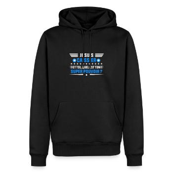 je suis Caissier idée cadeau Caissier - Sweat à capuche Premium bio Homme - noir - Devant - Nico (187cm)