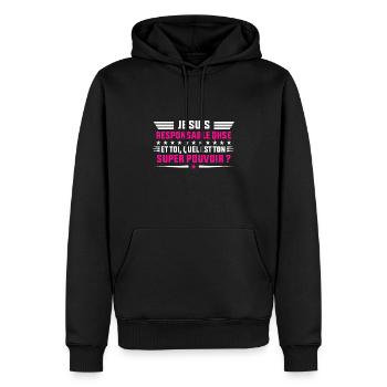 Je Suis Responsable QHSE idée cadeau femme shirt - Sweat à capuche Premium bio Homme - noir - Devant - Nico (187cm)
