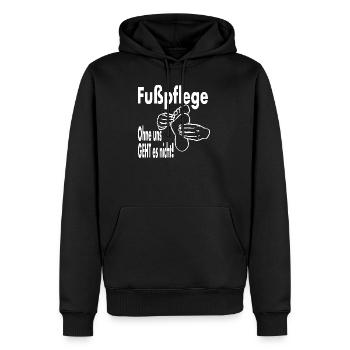 Fußpflege - Männer Premium Bio Hoodie - Schwarz - Vorne - Nico (187cm)