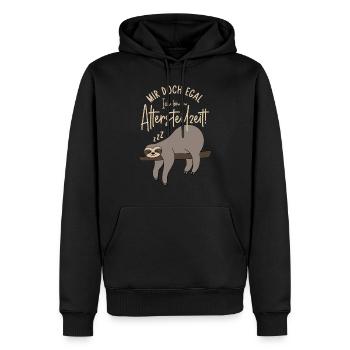 Faultier Mir doch egal Ich bin in Altersteilzeit - Männer Premium Bio Hoodie - Schwarz - Vorne - Nico (187cm)