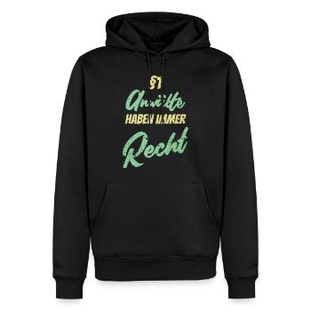 §1 Anwälte haben immer Recht - Männer Premium Bio Hoodie - Schwarz - Vorne - Nico (187cm)