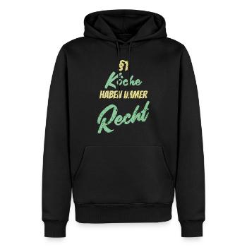 §1 Köche haben immer Recht - Männer Premium Bio Hoodie - Schwarz - Vorne - Nico (187cm)