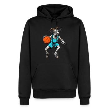 Chèvres de basket-ball - Sweat à capuche Premium bio Homme - noir - Devant - Nico (187cm)