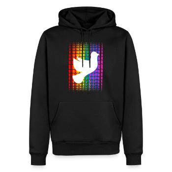 Gay Pride Month Streifen mit Friedenstauben - Männer Premium Bio Hoodie - Schwarz - Vorne - Nico (187cm)